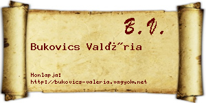 Bukovics Valéria névjegykártya