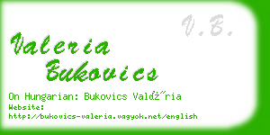 valeria bukovics business card